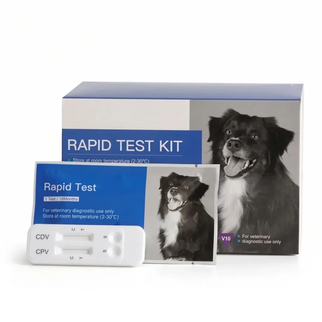 Test Rápido Parvovirus y Distemper Canino (CPV Ag + CDV Ag) para Perros